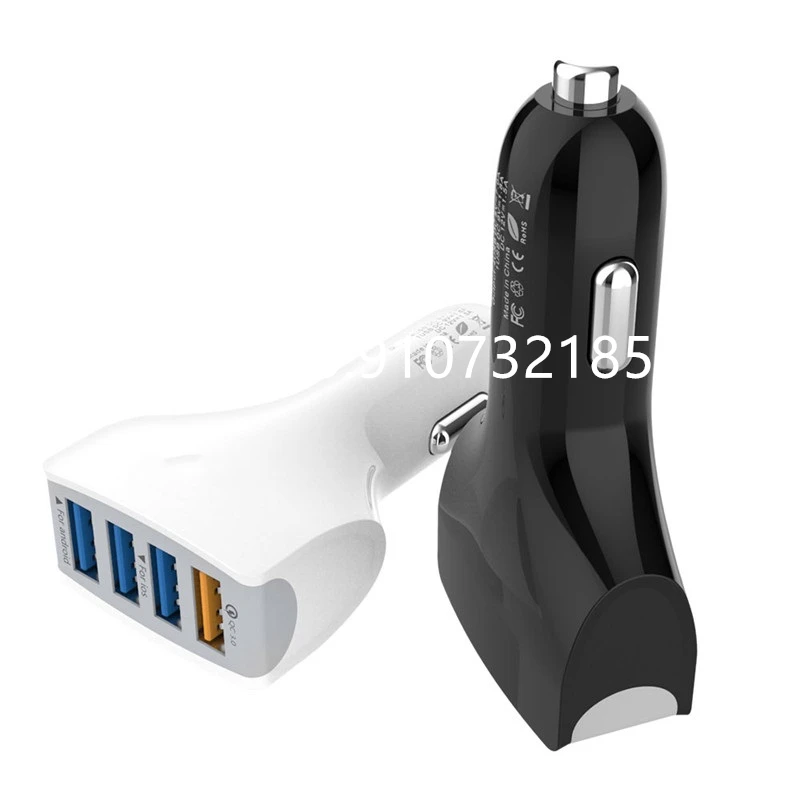 

Автомобильное зарядное устройство с 4 USB-портами, 50 шт./Лот, портативное быстрое зарядное устройство для Xiaomi, iPhone, аксессуары для автомобиля, быстрая зарядка 3,0