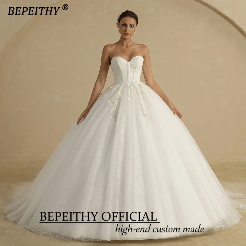 BEPEITHY Customized Princess Wedding Dresses 2022 For Women Sweetheart Ball Gown Bridal Dress With Jacket Court Train Vestidos 6