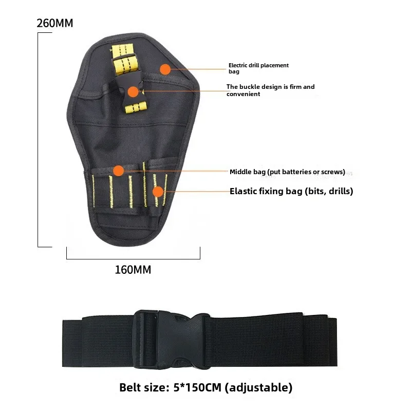 Electric Drill Tool Bag Multi-flap Pocket Pants Electrician Tool Bag Hanging Waist Electric Drill Storage