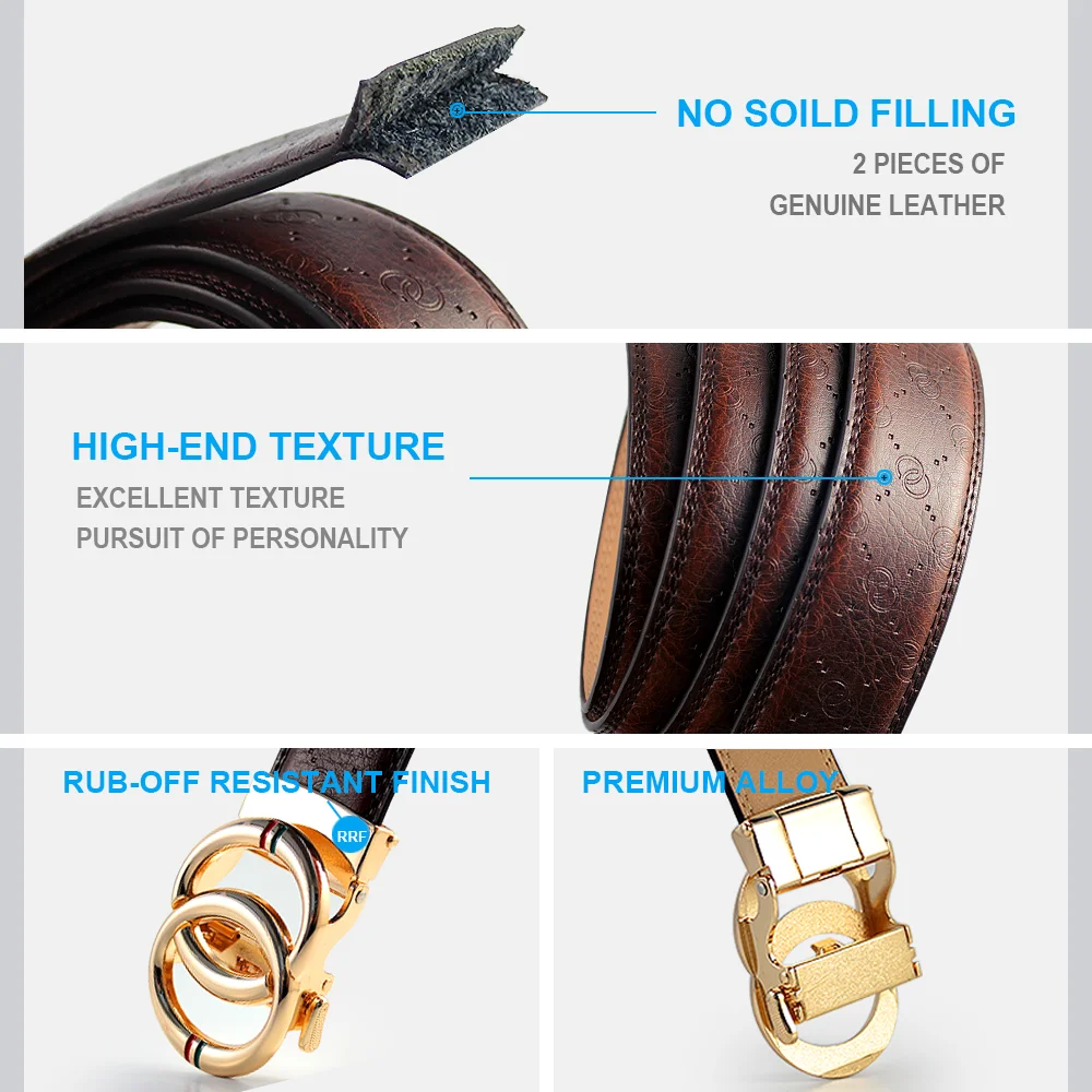 FASHIONIS Classic Retro Genuine Leather Automatic Belt Sadoun.com