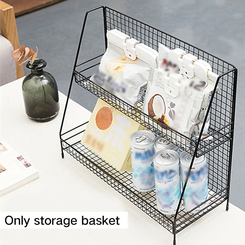 Multifunctional Iron Storage Rack Double-layer Spice Rack Sundries Storage Organizer For Kitchen Bathroom Office