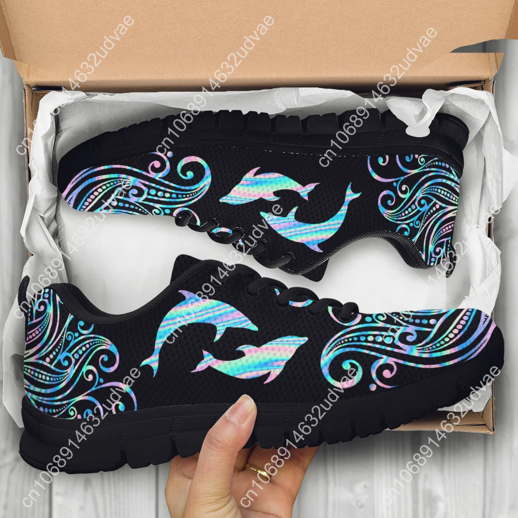 Fashion Ombre Dolphin Print Lightweight Outdoor Shoes Comfortable Animal Needs Custom Shoes Platform Sneakers