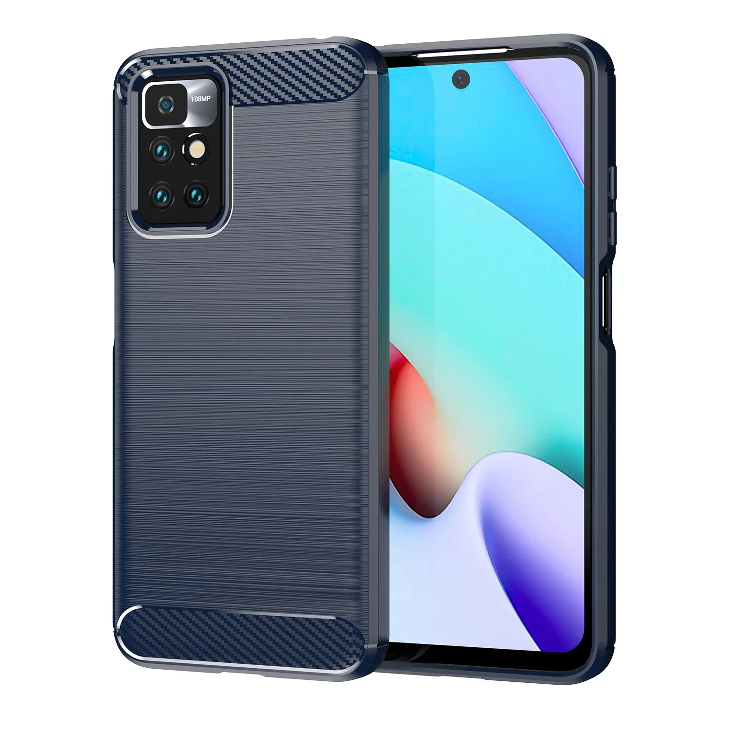 

Case for Xiaomi Redmi Note 11 Pro Plus Note 11 Note 11SE Soft Silicon Brushed with Texture Carbon Fiber Design Phone Cover