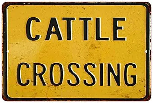 Знак пересечения крупного рогатого скота винтажный Ретро Декор корова ранчо