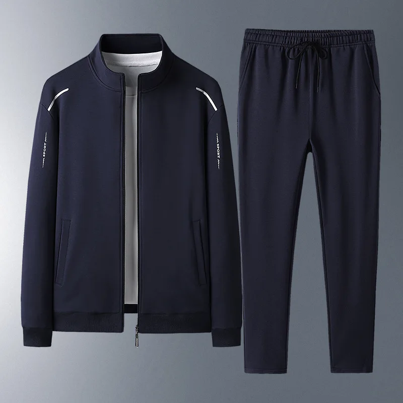 Fall Fashion Sportswear Set Men's Large Size Sweatshirt And Pants Casual Clothes Two-Piece Set for Middle-Aged And Elderly