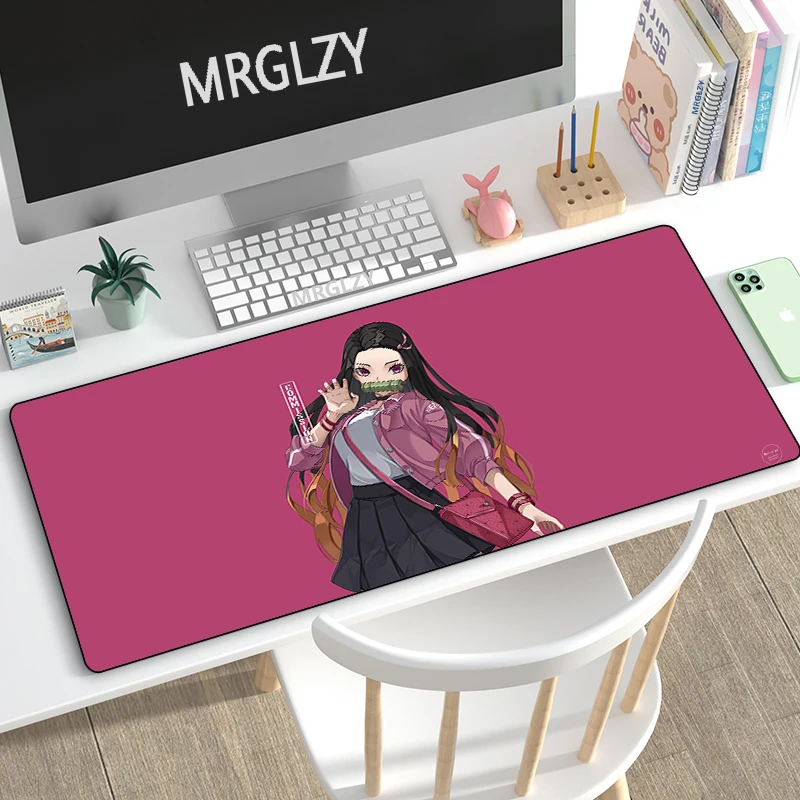 

Cute Nezuko Anime Kimetsu No Yaiba Tengen Gaming Mouse Pad Rubber Keyboard Mousepas Carpet Gamer Pad Large Desk Mat Demon Slayer