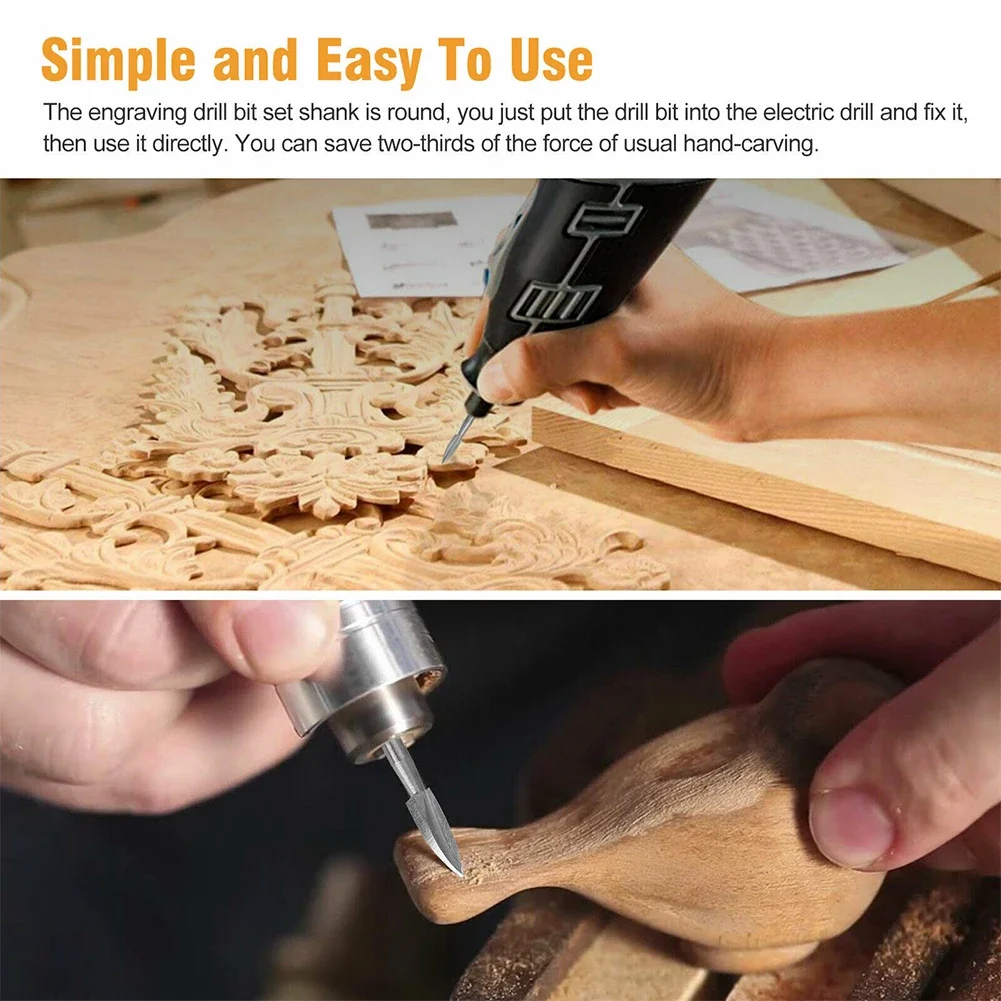 Set di Utensili per Sbavatura HSS, Punte per Fori in Legno con Anello Magnetico, Punta da Trapano per Foratura del Legno