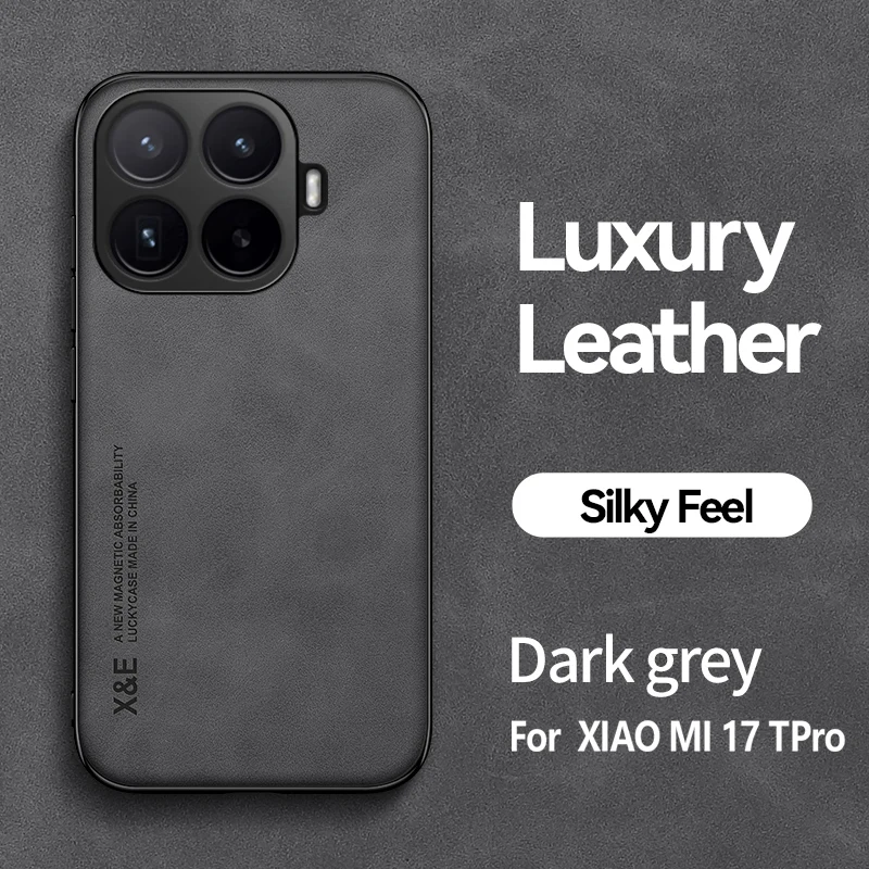 Luxury Silky Feel PU Leather Texture Phone Case with Shockproof Magnetic Frame and Plastic Back Cover