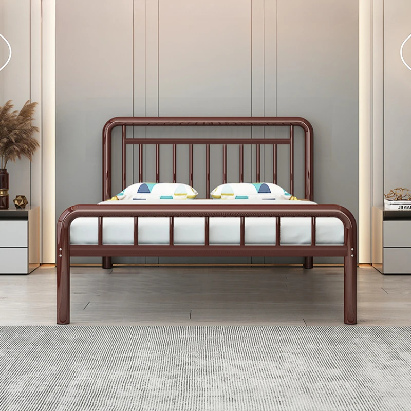 

Thickened stainless steel bed 1.2m single person 1.5m modern minimalist 1.8m double bed frame mesh red non iron art bed