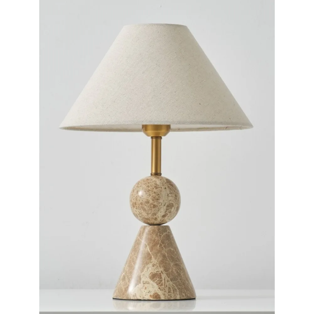 

American minimalist table French retro creative marble designer, bedroom , living room , study lamp, table la
