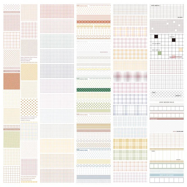 오리지널 기하학적 그리드 와시 종이 테이프 격자 무늬 라운드 도트, 물 옥 베이스 릴리스 종이, 천 패턴 장식