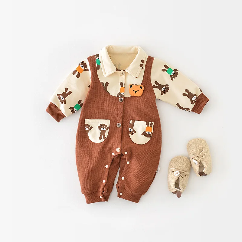 

LILIGIRL Autumn New Baby Romper Animal Style Girls Jumpsuits Waffle Infant Clothing baby jumpsuit