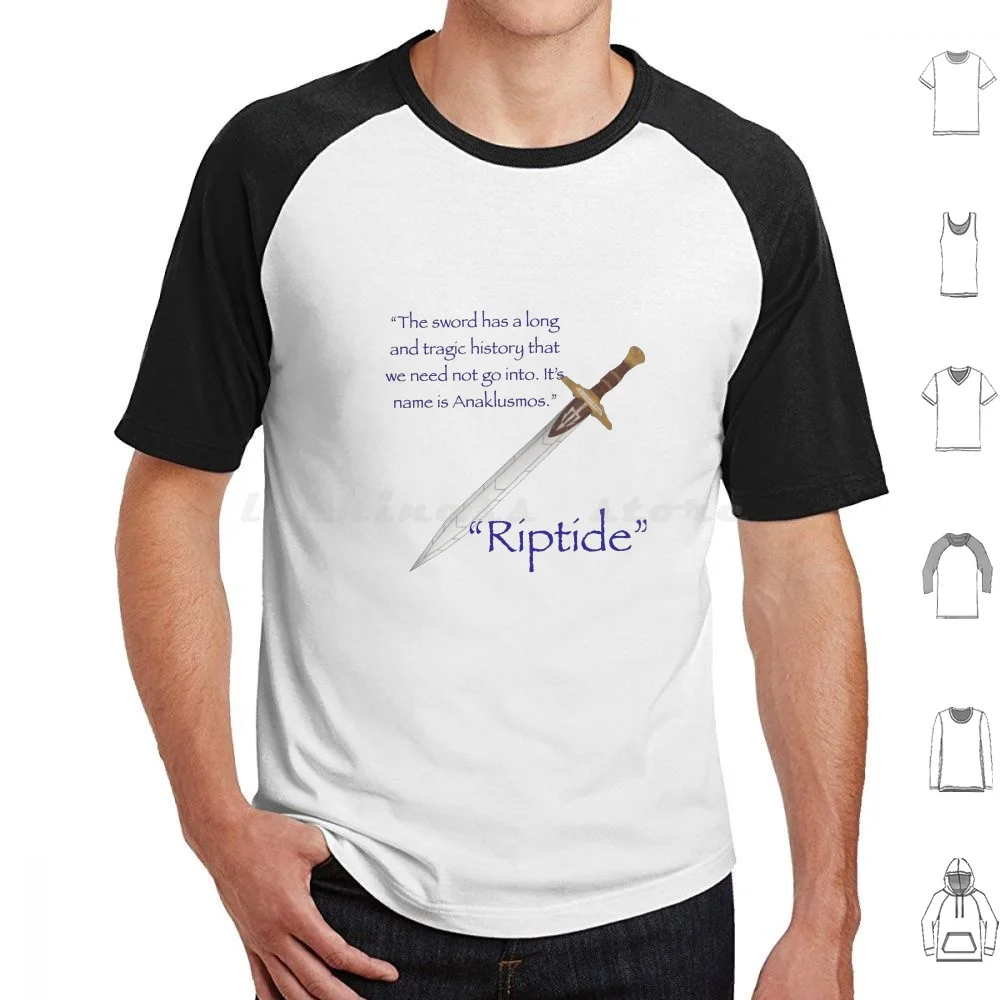 Riptide Sword With Quote T Shirt Cotton Uomo Donna Stampa Fai Da Te Demids Bradley Jackson Bradley Annabeth Chase Grover Underwood Nico