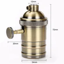  GANRILAND E27 Lamp Base Copper DIY Lampholder With Switch Edison Vintage Lighting Screw Socket Antique Brass Lamp Holder Fixture 