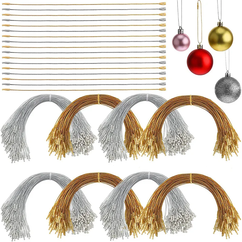 100PcsChristmasOrnamentsHangerStringOrnamentHookRopesPrecut
