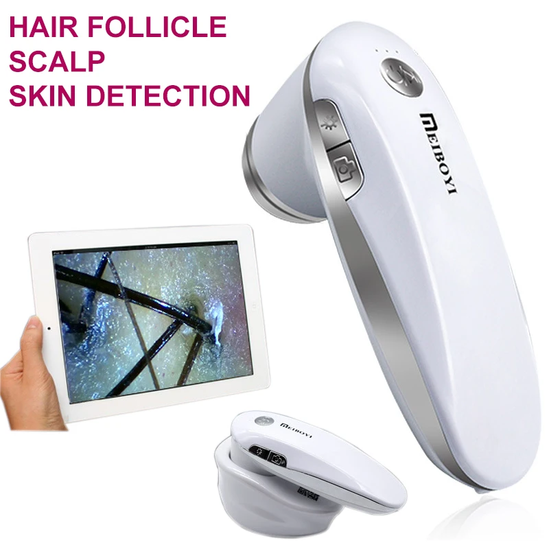 5-200X Scalp Detector, Digital Hair Skin Analyzer Microscope For Hair Follicle Testing And Skin Analysis, Magnifier Analyser Device With 200MP Camera Wireless WiFi + USB Connect(US Plug