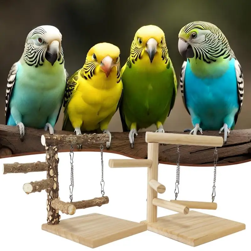 Parrot Playstand Bird Plays Stand Cockatiel Playground Wooden Perch Bird Tree For Birds Parakeet Bird Swing Toy Wooden Parrot