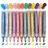 12Pcs Sparkle Color Acrylic Paint Glitter Marker Pen 3.0mm 0.7mm Tip Art Drawing Rock Stone Wood Poster Canvas Ceramic Scrapbook 1