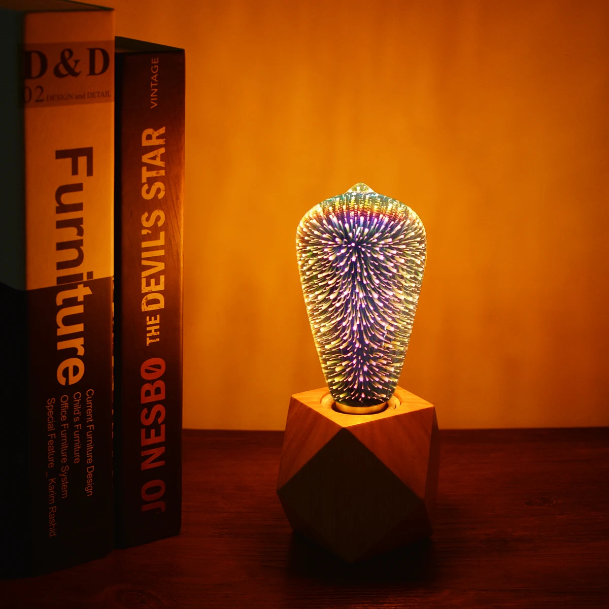 3D LED Light Bulb E27 4W Vintage Star Fireworks Design 85V