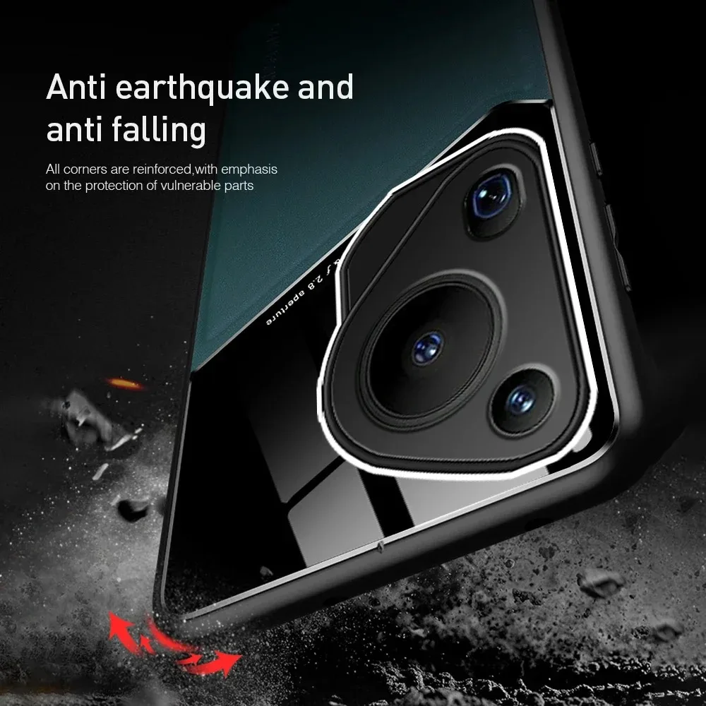 Leather Texture Case For Huawei Pura 70 Ultra P70 P60 Pro Cover With Car Magnetic Suction Holder Coque Fundas Capa_voghion.com