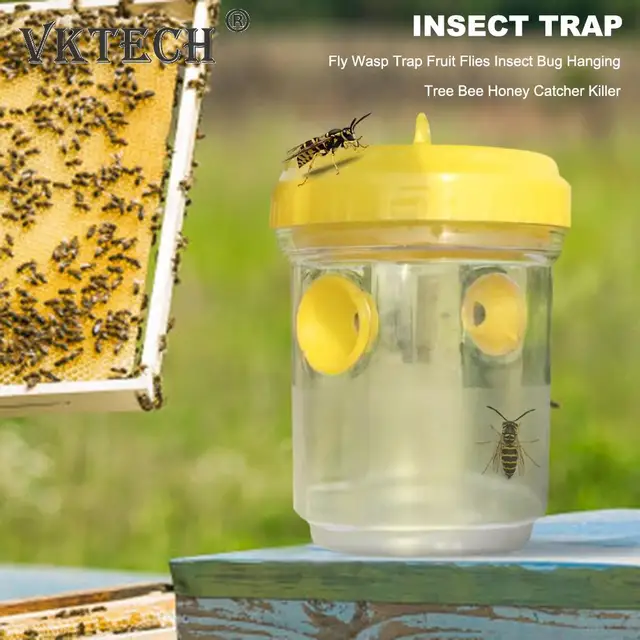 Fly Wasp Trap Crap Gyümölcs Legyek Rovarhibás Függő Fa Mézes Fogó Gyilkos Méh Rovar Elutasító Kártevőirtó Eszköz - Image 2