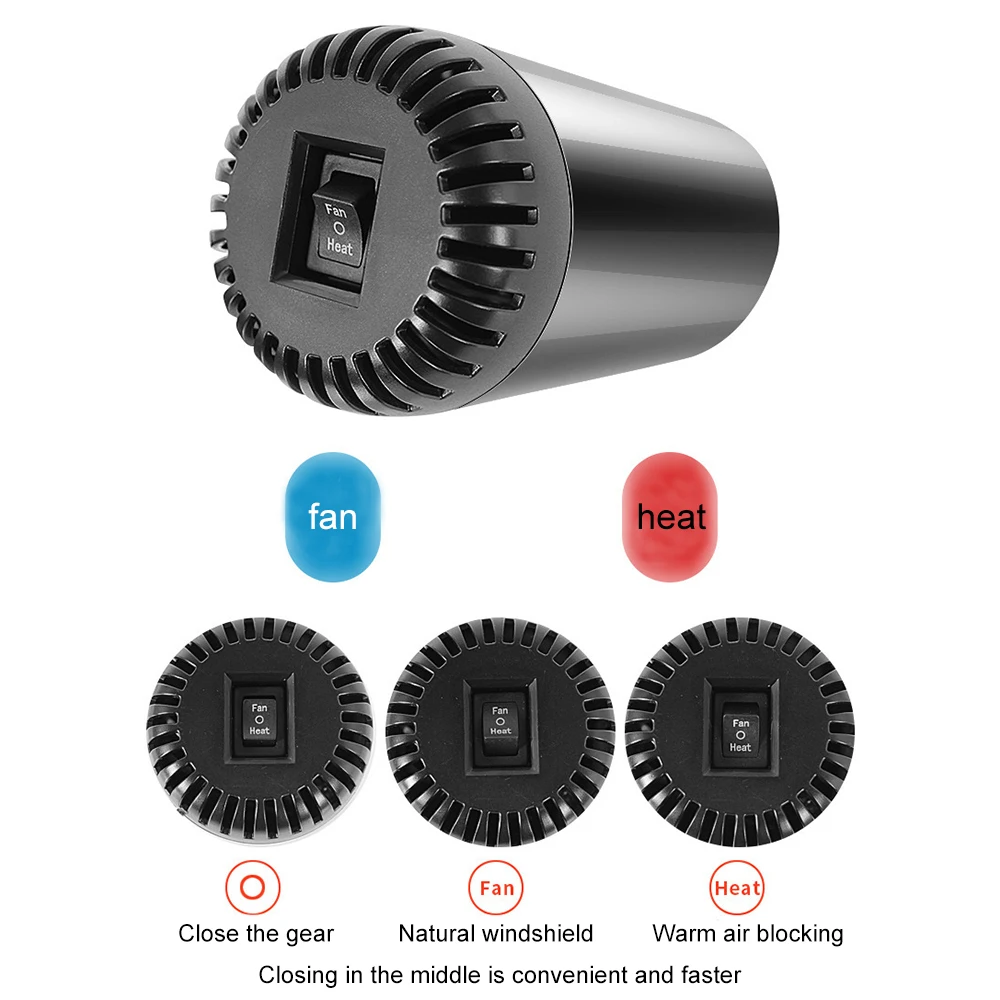 Chauffage 12 V Ventilateur rechargeable Ventilateurs rechargeables Chauffage portable Chauffage Cerf pour pare-brise de voiture USB_voghion.com