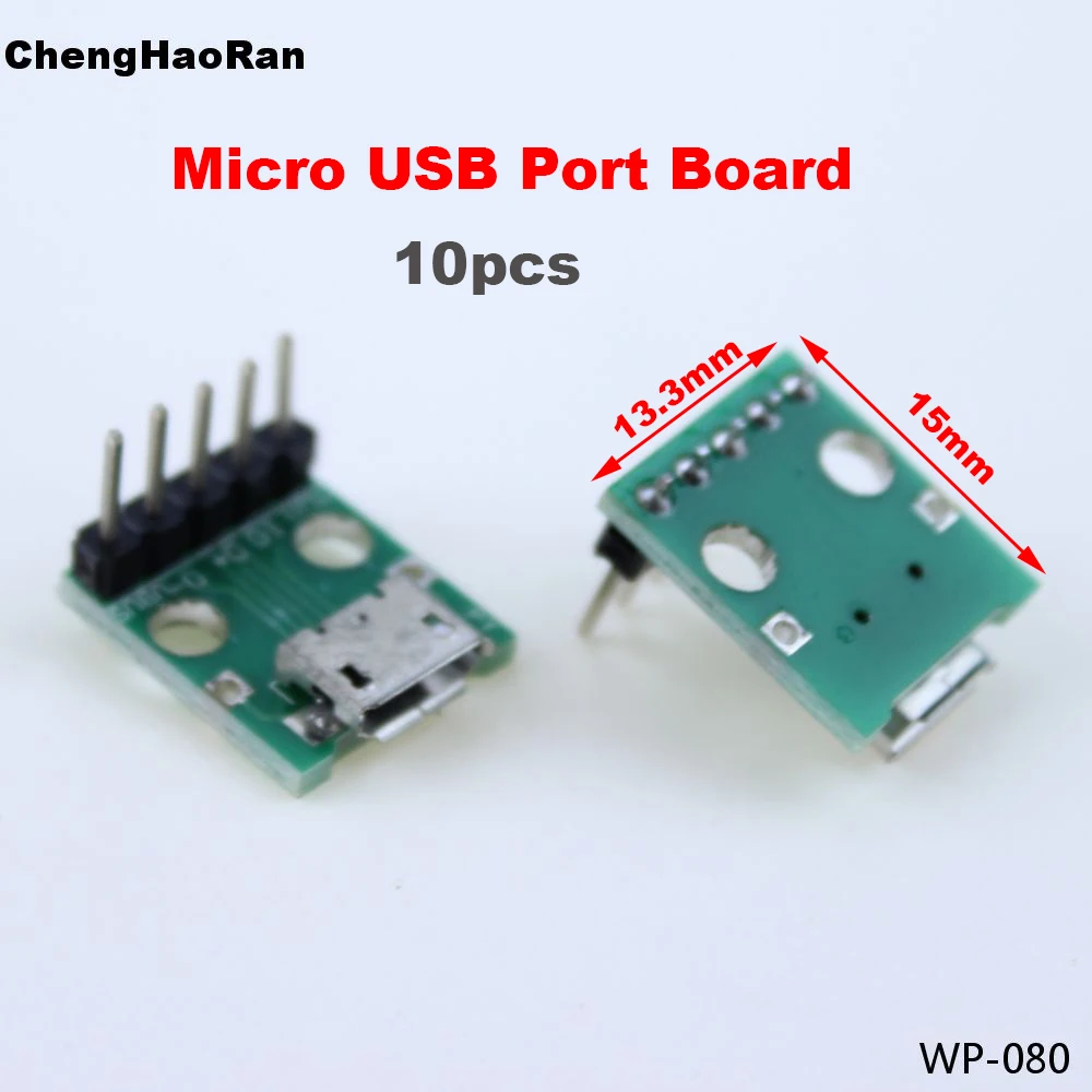 10pcs Micro Usb To Dip Adapter 5pin Female Connector B Type Pcb