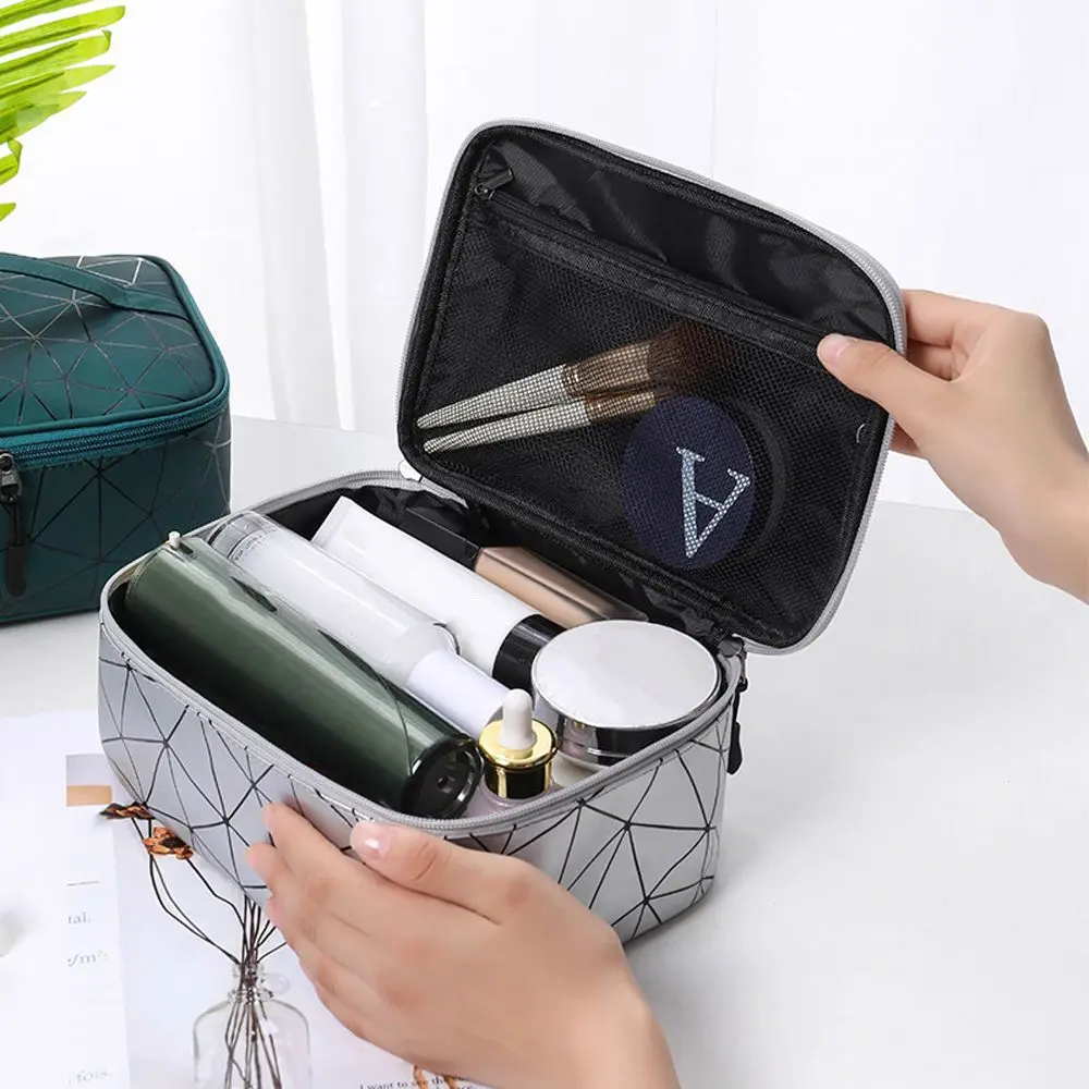 

Vintage Creative Fashion Solid Color Simple Nylon Storage Bag Waterproof Cosmetic Bag Makeup Case Travel Toiletry Bag