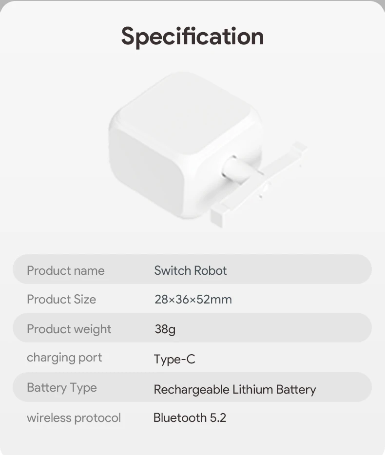 Tuya Bluetooth Fingerbot Robot Button Rocker Switch Remote Controller Press Robo