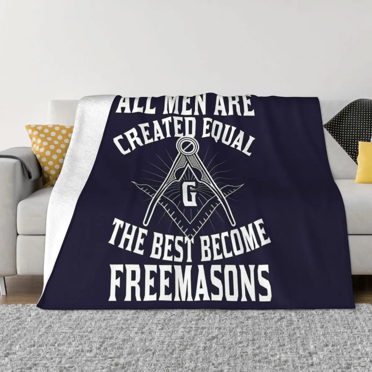 

Freemason Blanket Flannel Decoration Masonic Lodge 2B1 Ask1 Square Compass Mason Portable Home Bedspread