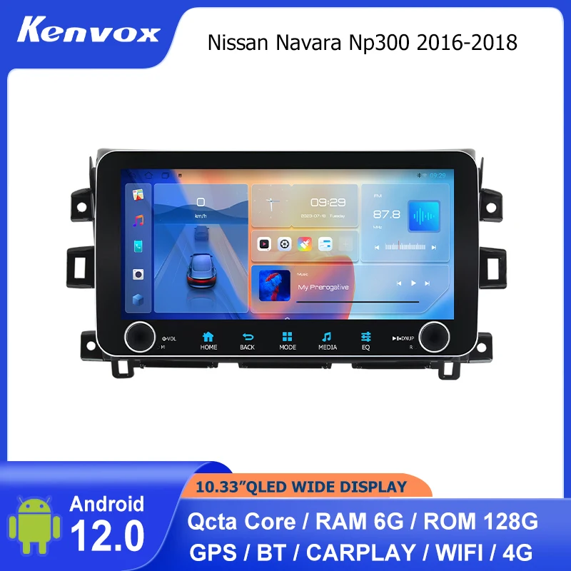 

Автомагнитола 2 din, 10,33 дюйма, QLED, Android, для Nissan Navara Np300 2016-2018, мультимедиа, GPS-навигация, Авторадио, головное устройство с видео