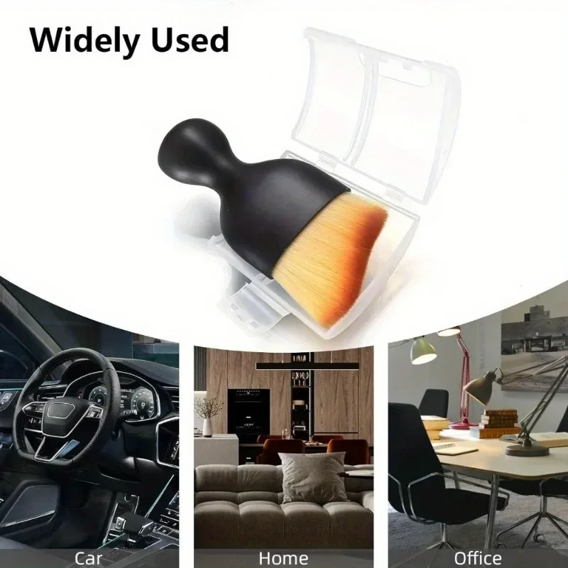 4 Pack Car Interior Cleaning Tools Brush Duster with Cover, Car Interior Soft Bristle Cleaning Dust Removal Tools, No Scratch