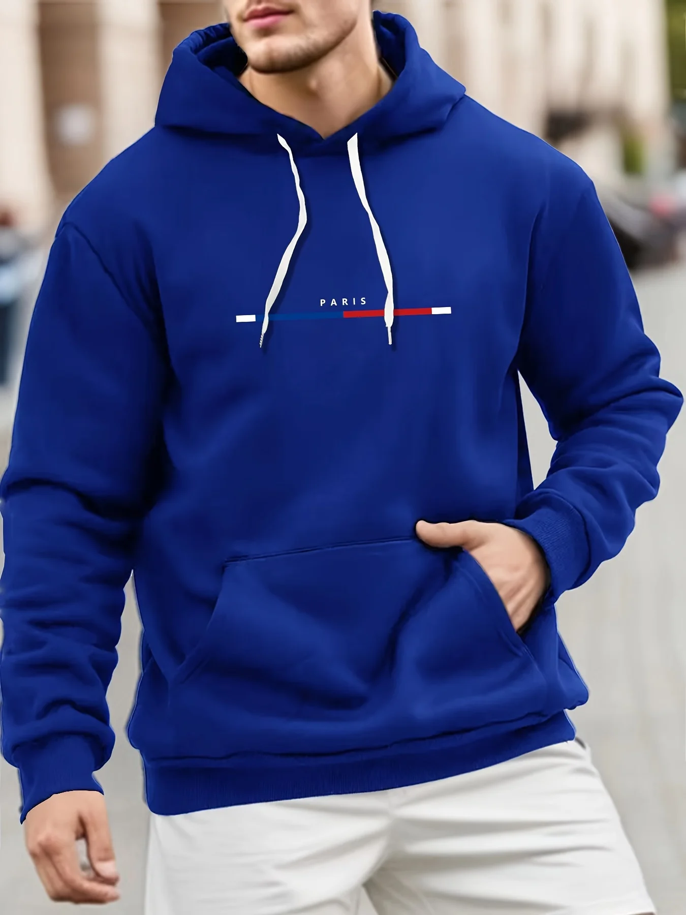 Men's Skinny Sweater with Paris Printed Design | Casual Pullover main image 1