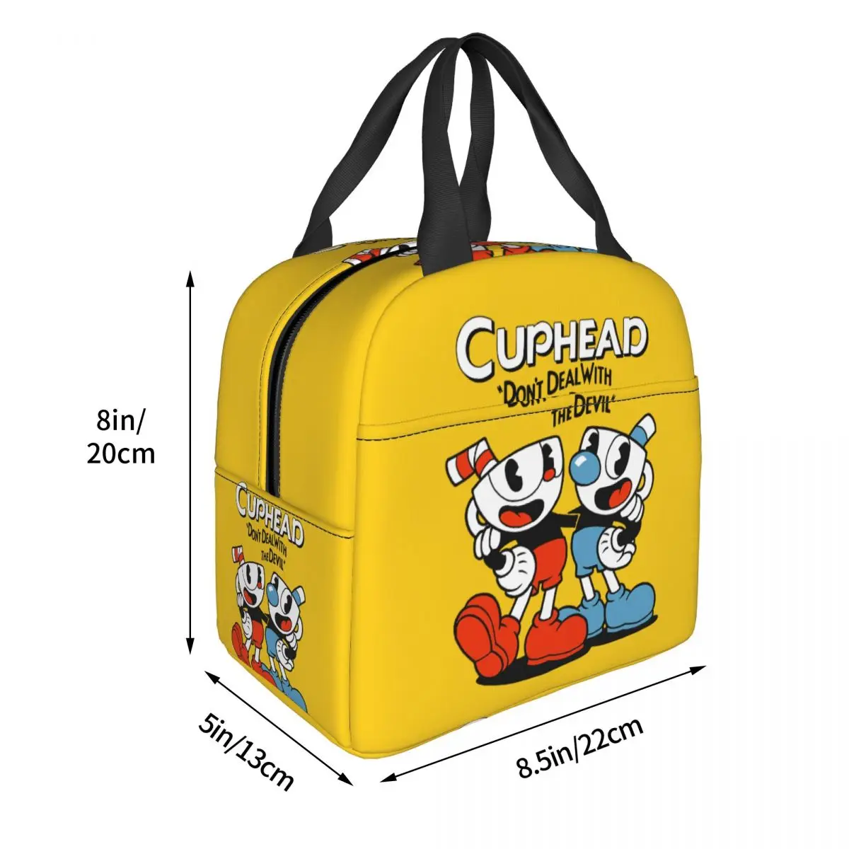 Game Cuphead Mugman Lunch Bag for Work School Waterproof Cooler Thermal Insulated Lunch Box Women Kids Food Tote Bags