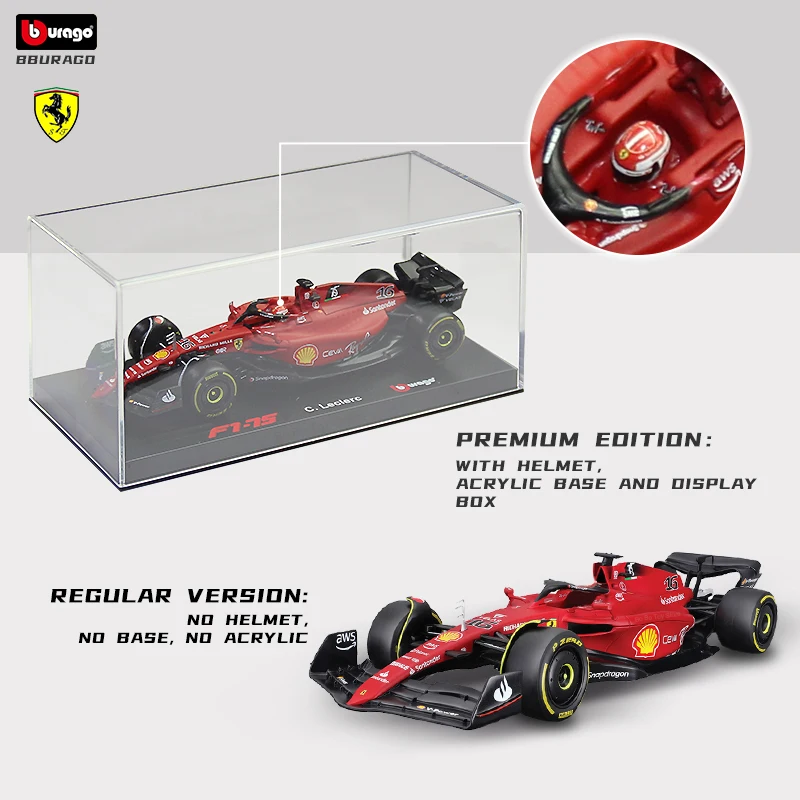 Bburago Ferrari F175 1/10 ミニカー Bburago 1:43 2022 Ferrari F1-75 16# Charles Leclerc 55