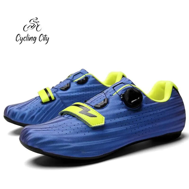 Cycling City Lockable Bicycle Cycling Shoes Bicycle Lock Shoes Men's Road Colorful Sneakers Striped