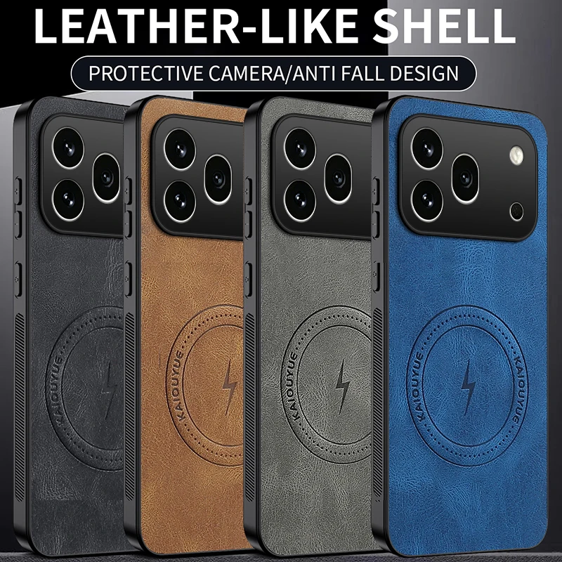 Luxury Leather Magnetic Phone Case - Classic Design