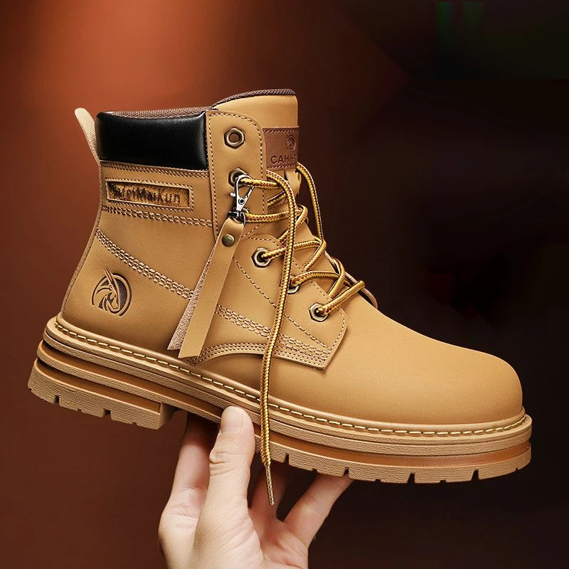 Bumblebee Herren Velvet Warm Martin Boo Herren Winter Elevated British High Assist Work Wear Boo Vielseitiges Leder_voghion.com