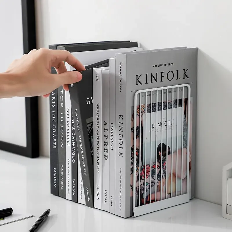 Bookends 1 탄창 스탠드 선반, 심플한 데스크탑 정리함 슬립 거치대, 비 도서 지지대 쌍, 사무실 랙 다리미