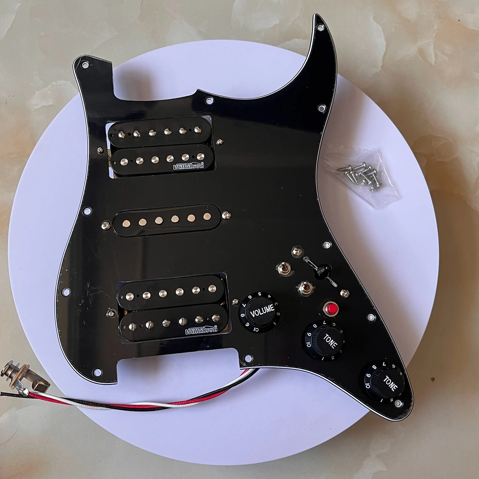 

Upgrade Loaded Prewired HSH Pickguard Black Humbucker Pickups set Harness for Guitar Professional Guitar Parts