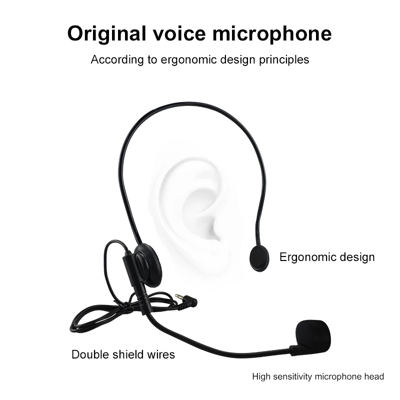 SHIDU S258 Mini Portable 10W Power Loud Sound Speaker Natural Stereo Wired Microphone for Teacher Lecture