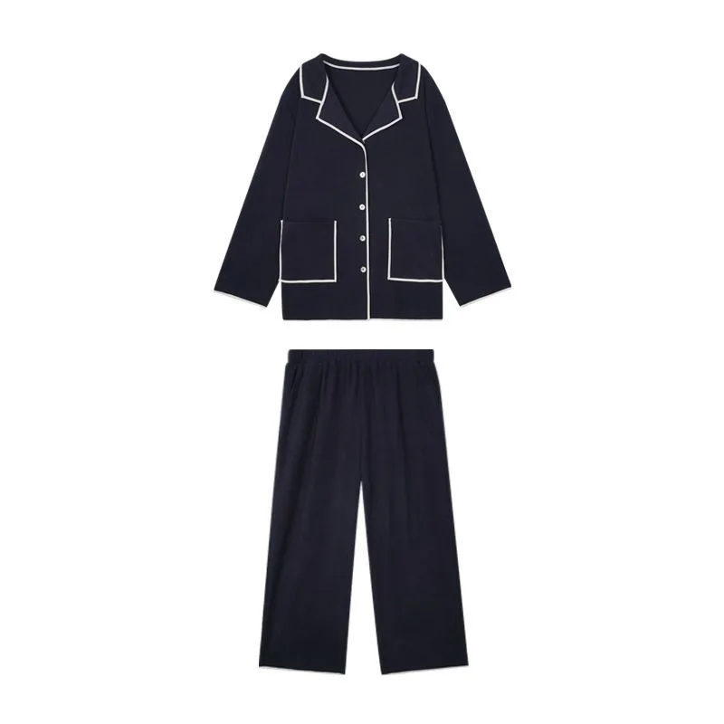 2023 Extra Large Women Loungewear Plush Thicken Sleepwear Winter Antumn New Homewear High Waisted Pants Long Sleeved Pajama Set