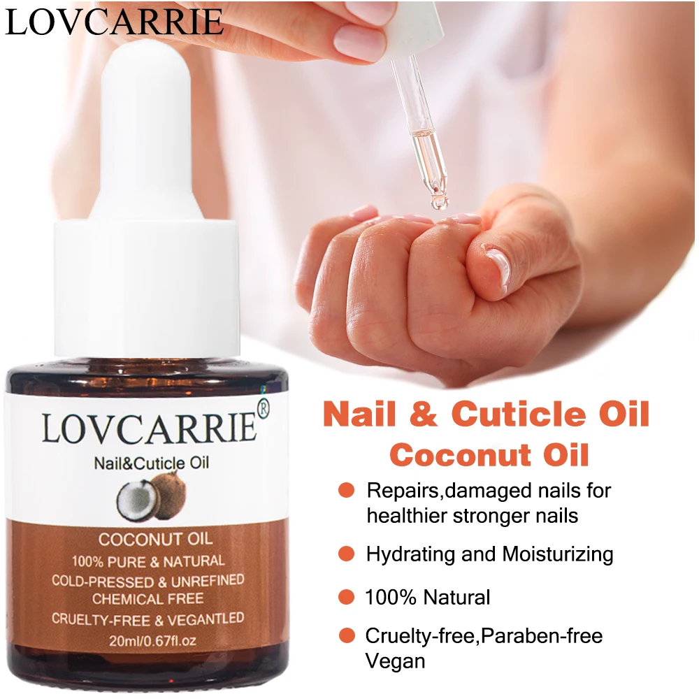 

LOVCARRIE Coconut Cuticle Oil Natural Healthy Essential Oil for Repair Nails Hand Body 20ML Nail Growth Serum Manicure Pedicure
