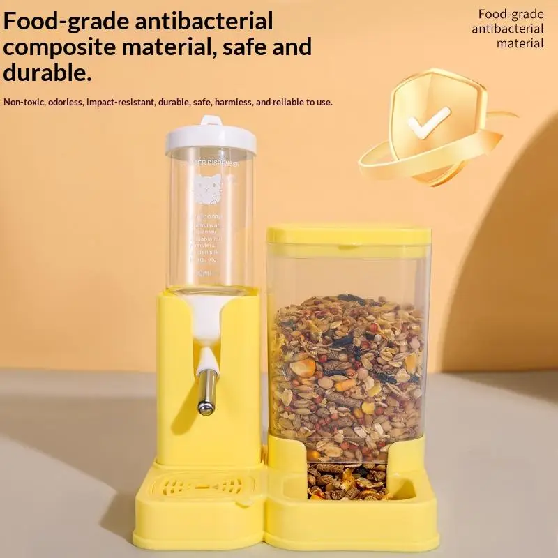 ♥2-in-1 Hamster Feeder and Water Bottle | Integrated Food & Water Dispenser for Small Pets (Multiple Colors)