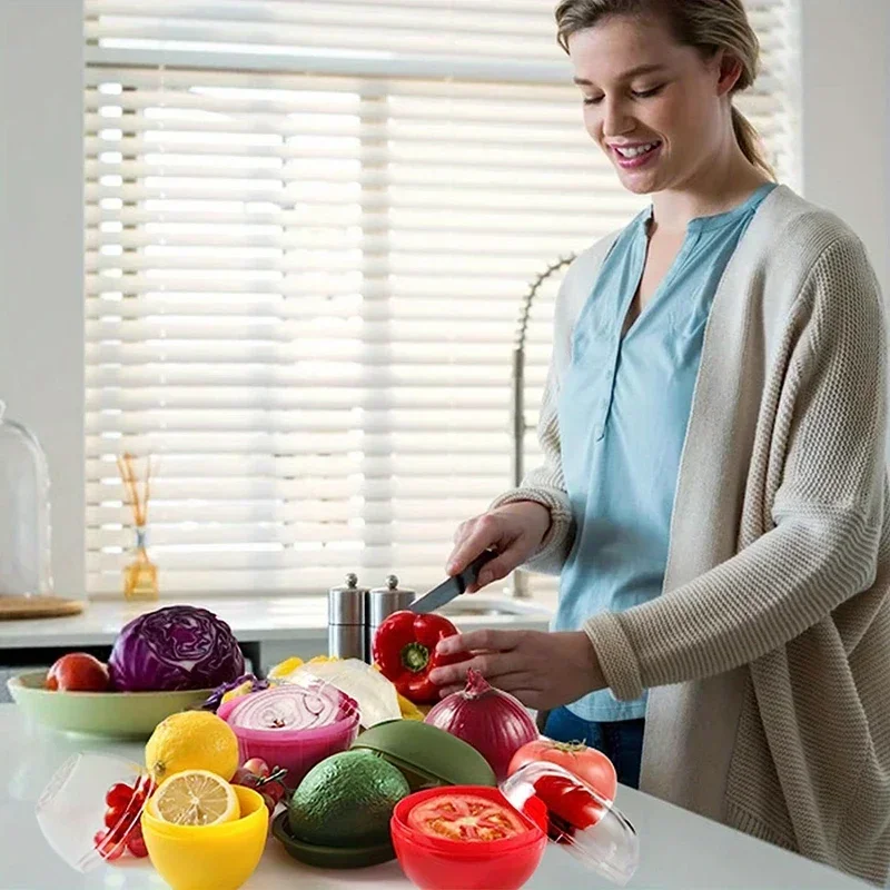 Food Box Plastic Sealed Creative Organizer Crisper Vegetable Containers Onion Garlic Green Pepper Fresh Storage Kitchen Tool 5