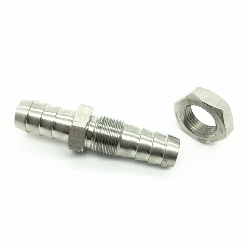 4mm 6mm 8mm 10mm 12mm 14mm 16mm 19mm Hose Barb Bulkhead 304 Stainless Steel Barbed Tube Pipe Fitting Coupler Connector Adapter Hose Pipe Fitting Pipe Fitting Water Pipe Fitting