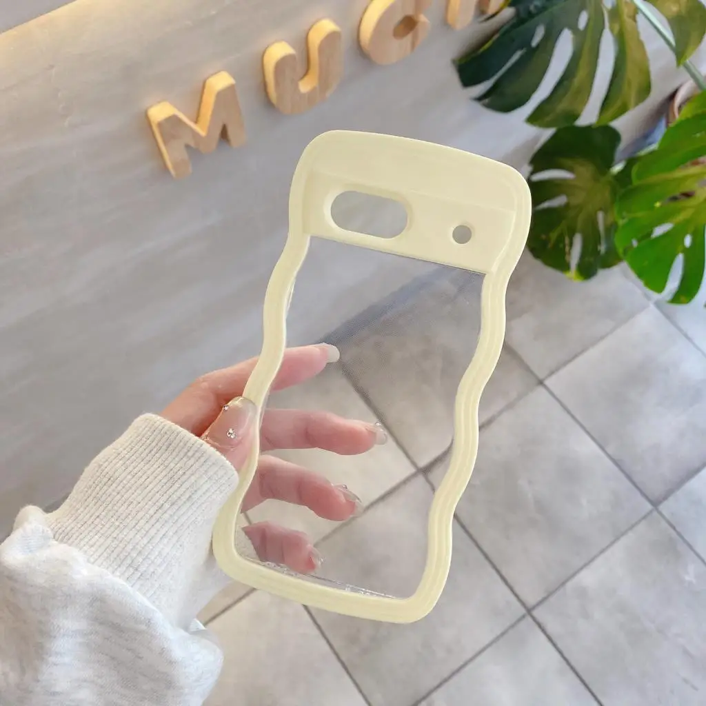 Creative Curly Wavy Transparent Shockproof Candy Case - Clear Hard Acrylic Cover