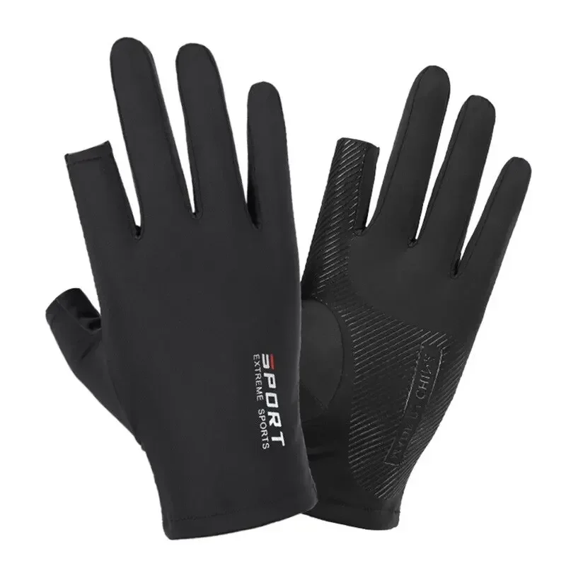 Ice Silk Halffinger Cycling Gloves for Men and Women Outdoor Sports Fitness Driving Fishing Highelastic Comfortable cycling gloves fingerless gloves fishing gloves sports gloves half finger gloves