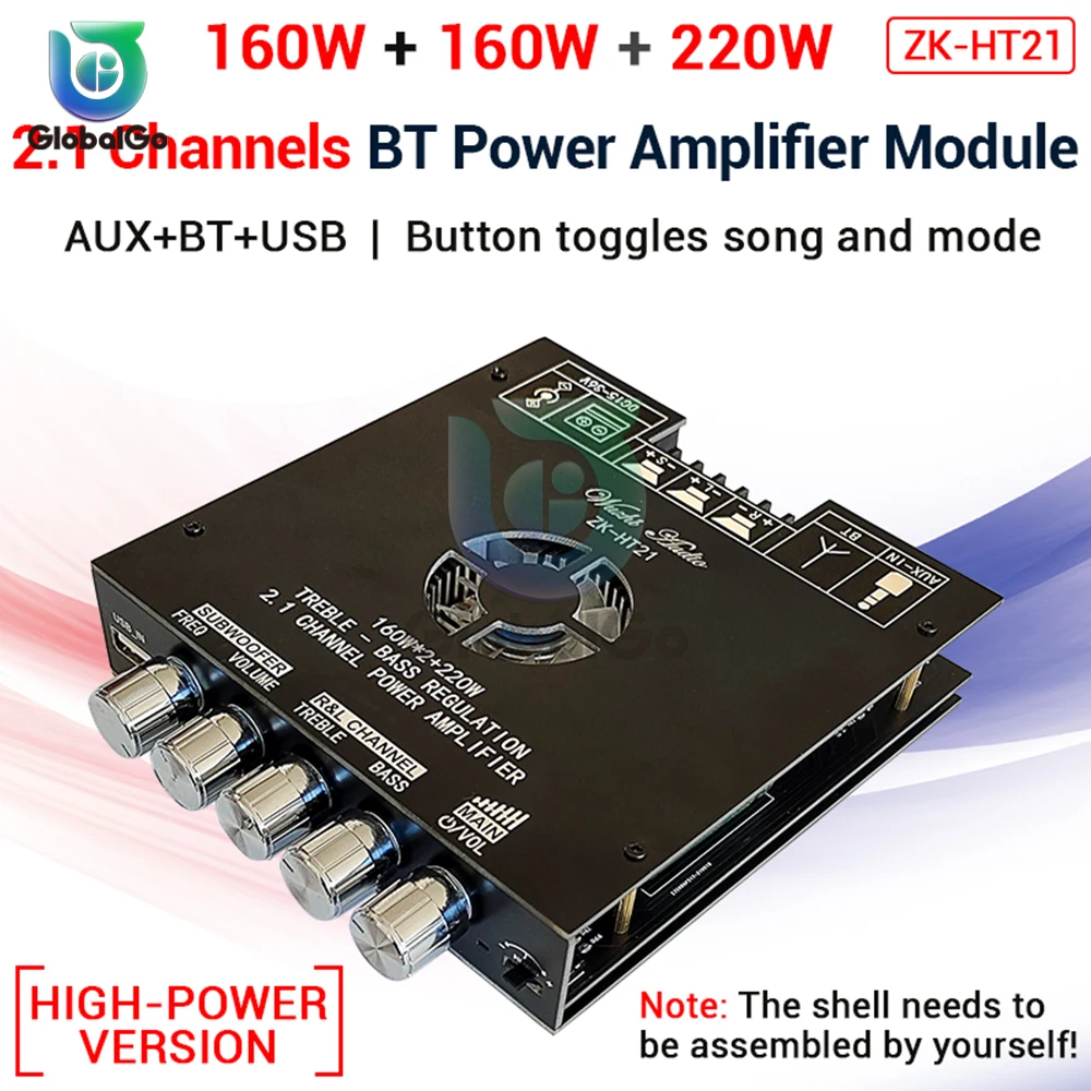 

Bluetooth 5.0 TDA7498E Digital Power Amplifier Board 2.1 Channel 160WX2+220W Speaker Stereo Audio AMP Module ZK-HT21