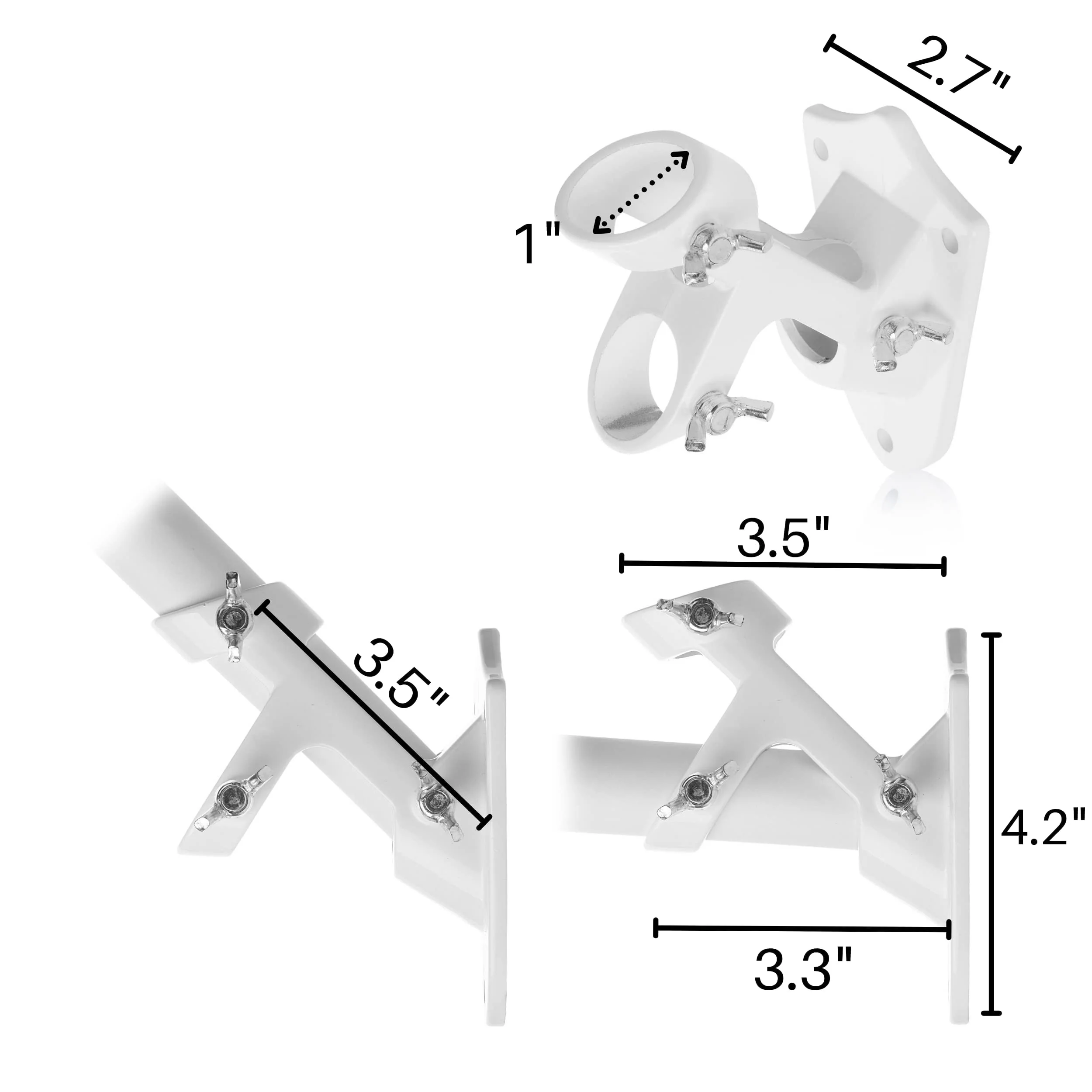 Flag pole attachments dual hole flag pole holder mounting aluminium alloy double flag hole flagpole base fixing bracket for house national advertising